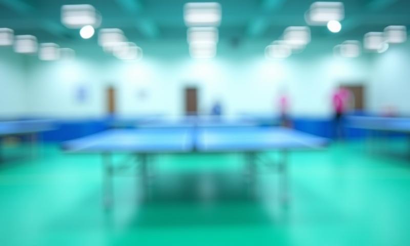 Overview image of the Emirates Spin Sports table tennis training facility.